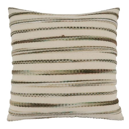 SARO LIFESTYLE SARO 839.M22SC 22 in. Square Multicolor Stripe Weave Design Pillow Cover 839.M22SC